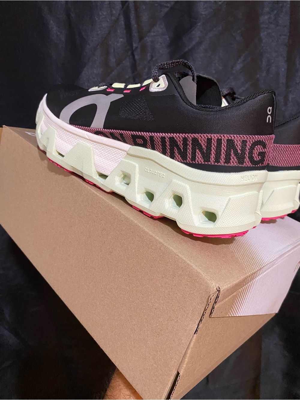 Oncloud monster hyper Black Sneakers with Pink and Cream Accents - Picture 5 of 10